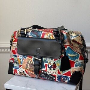 Sydney Love Leather Bag- Travel Stamps